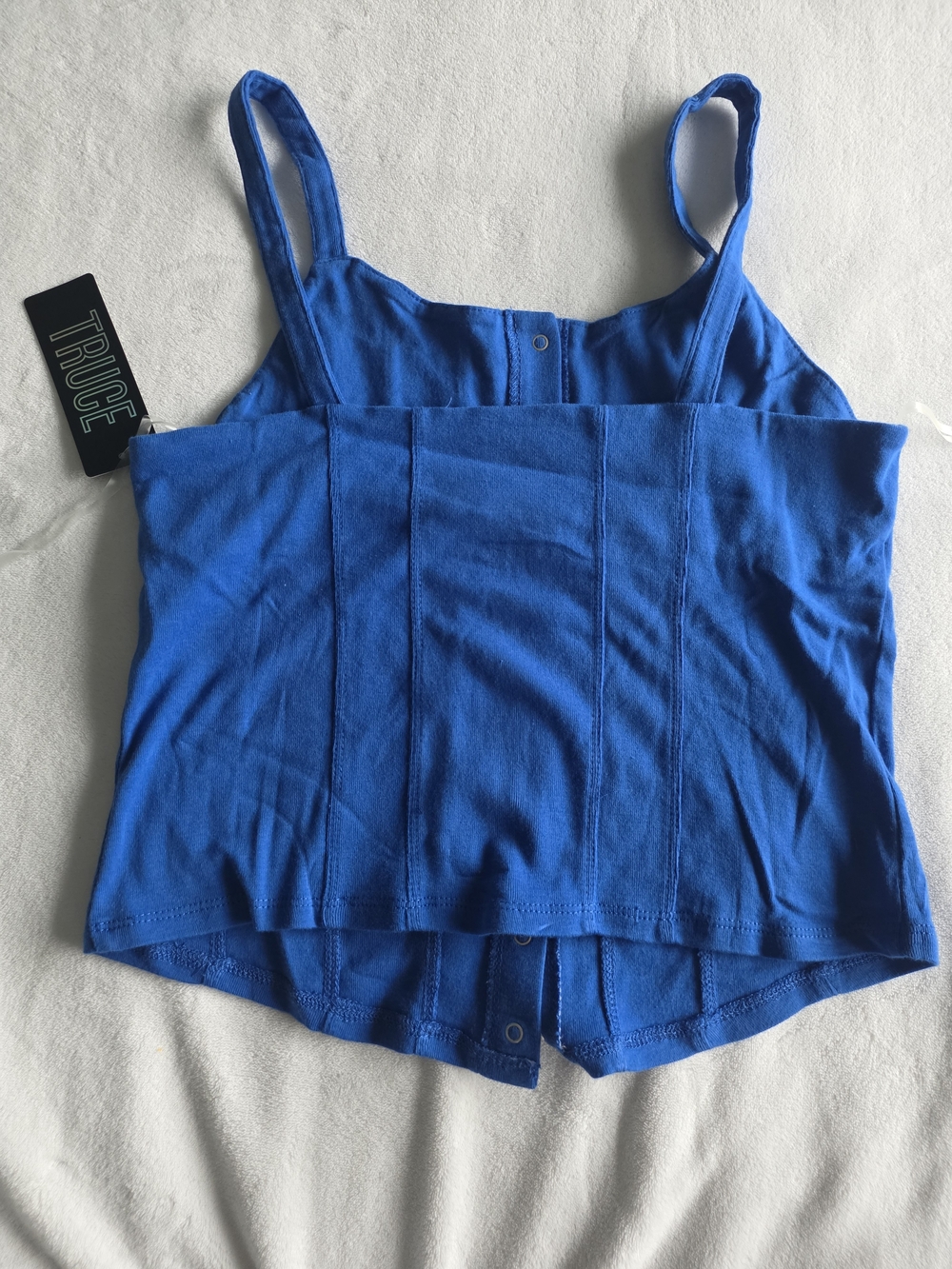True Kids’ Cobalt Blue Ribbed Button-Front Tank - Picture 5 of 6